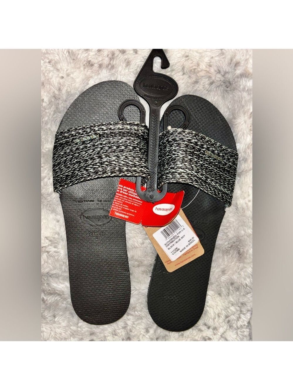 Havaianas Women's 10/11 Sandals- black/blue sky